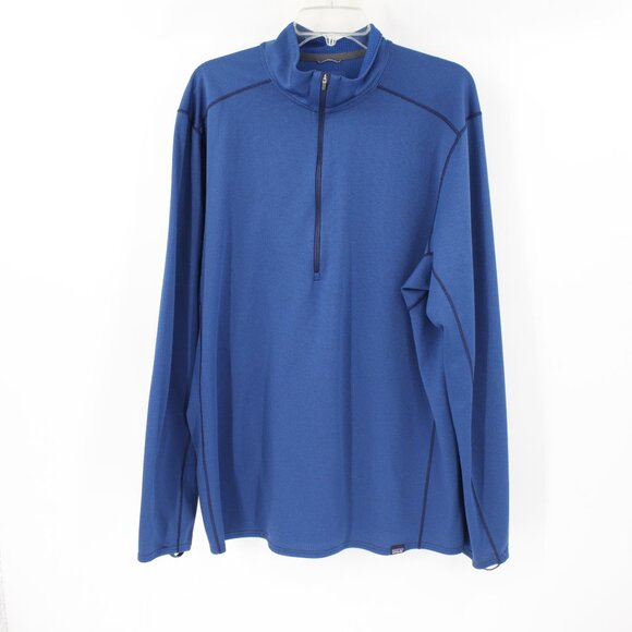 Patagonia Shirt Men's 2XL Capilene Baselayer Midweight Zip Neck Long Sleeve Blue - Picture 1 of 13